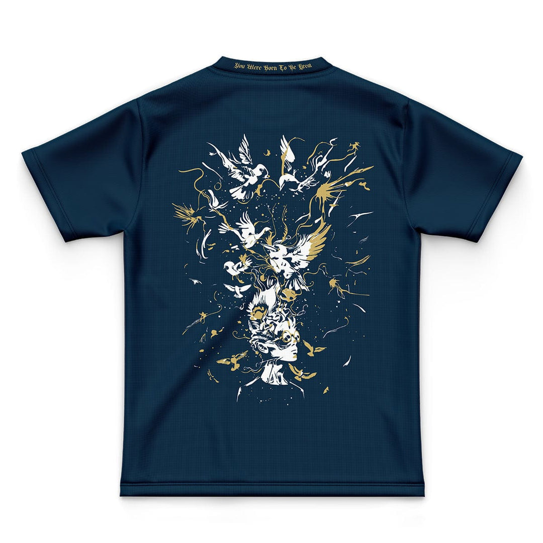 BGR8 CalliStyle Dri-Fit Tee - Navy/Gold