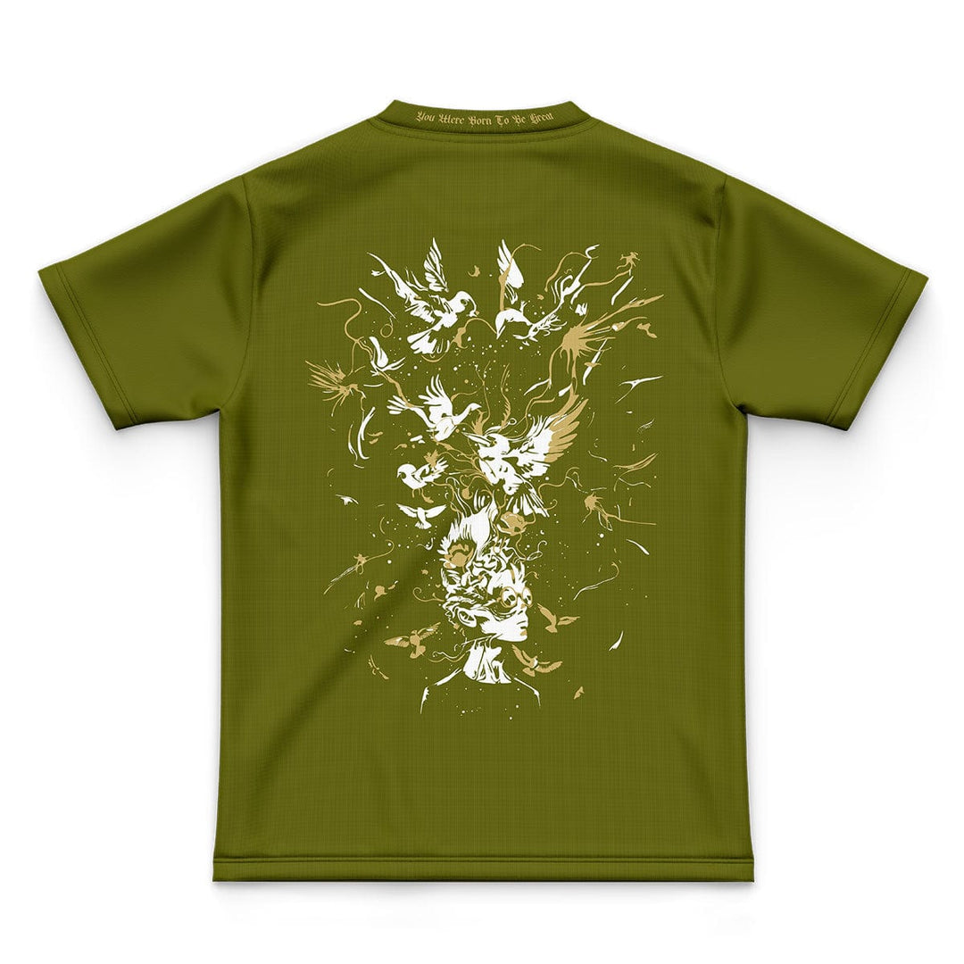 BGR8 CalliStyle Dri-Fit Tee - Olive/Gold