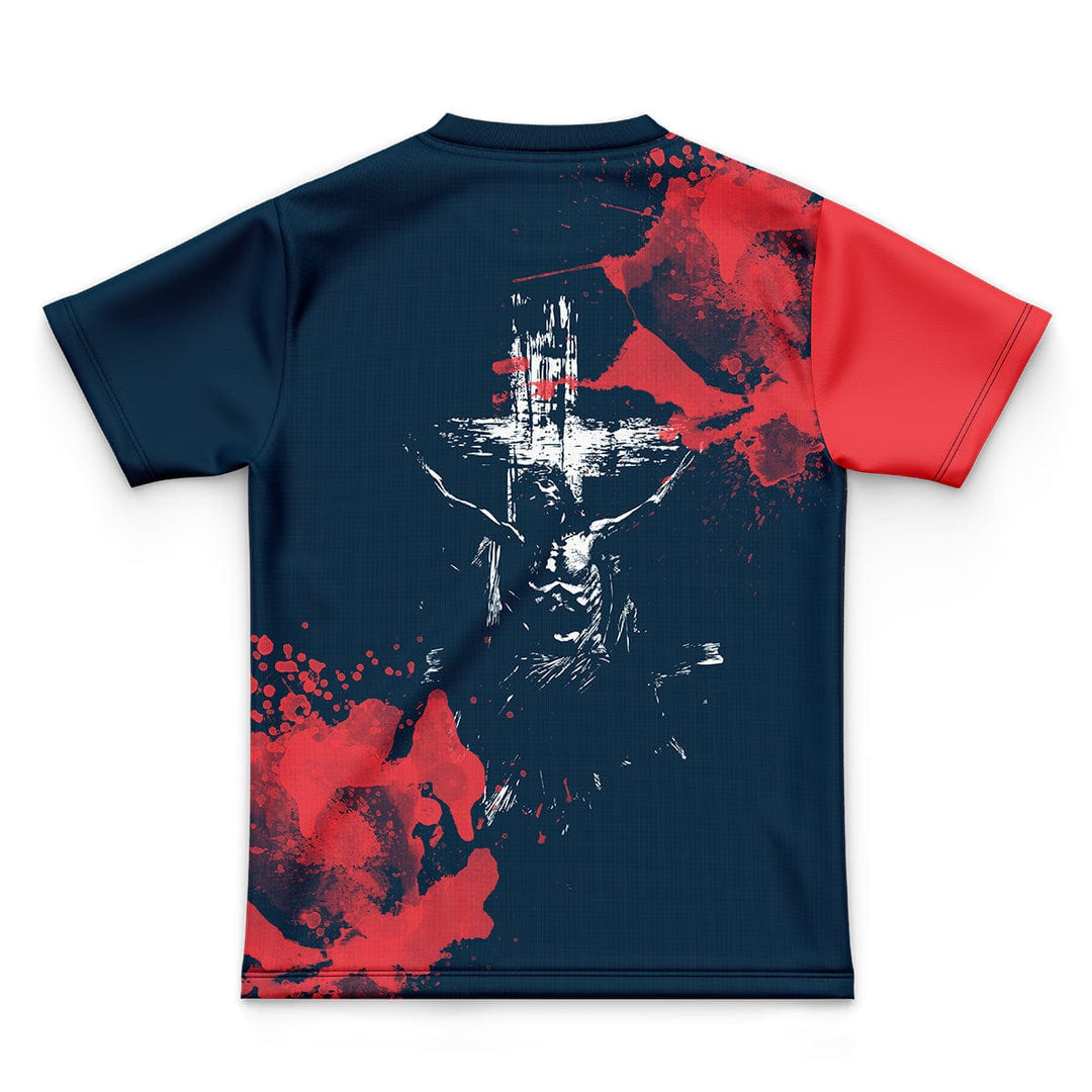 By His Stripes Dri-Fit Tee - Navy