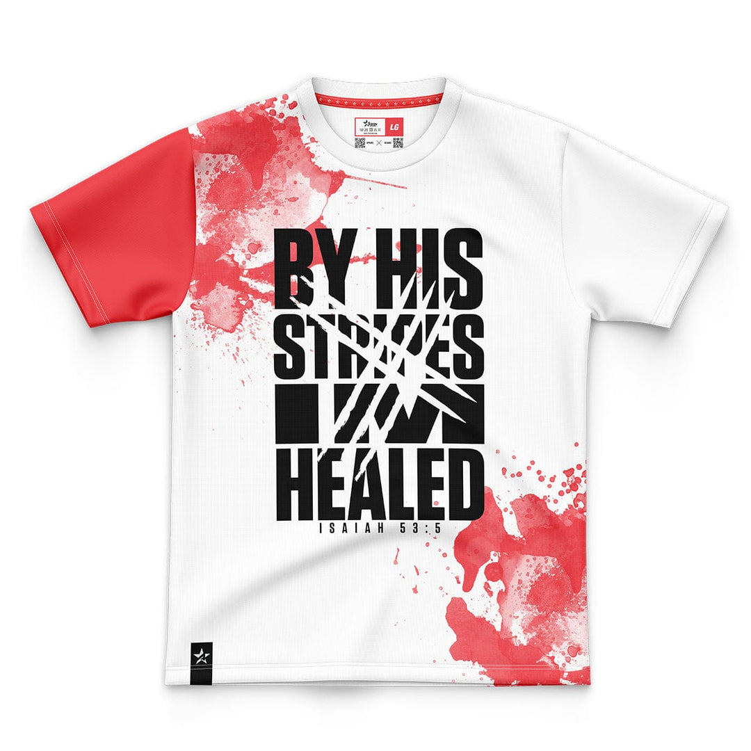 By His Stripes Dri-Fit Tee - White