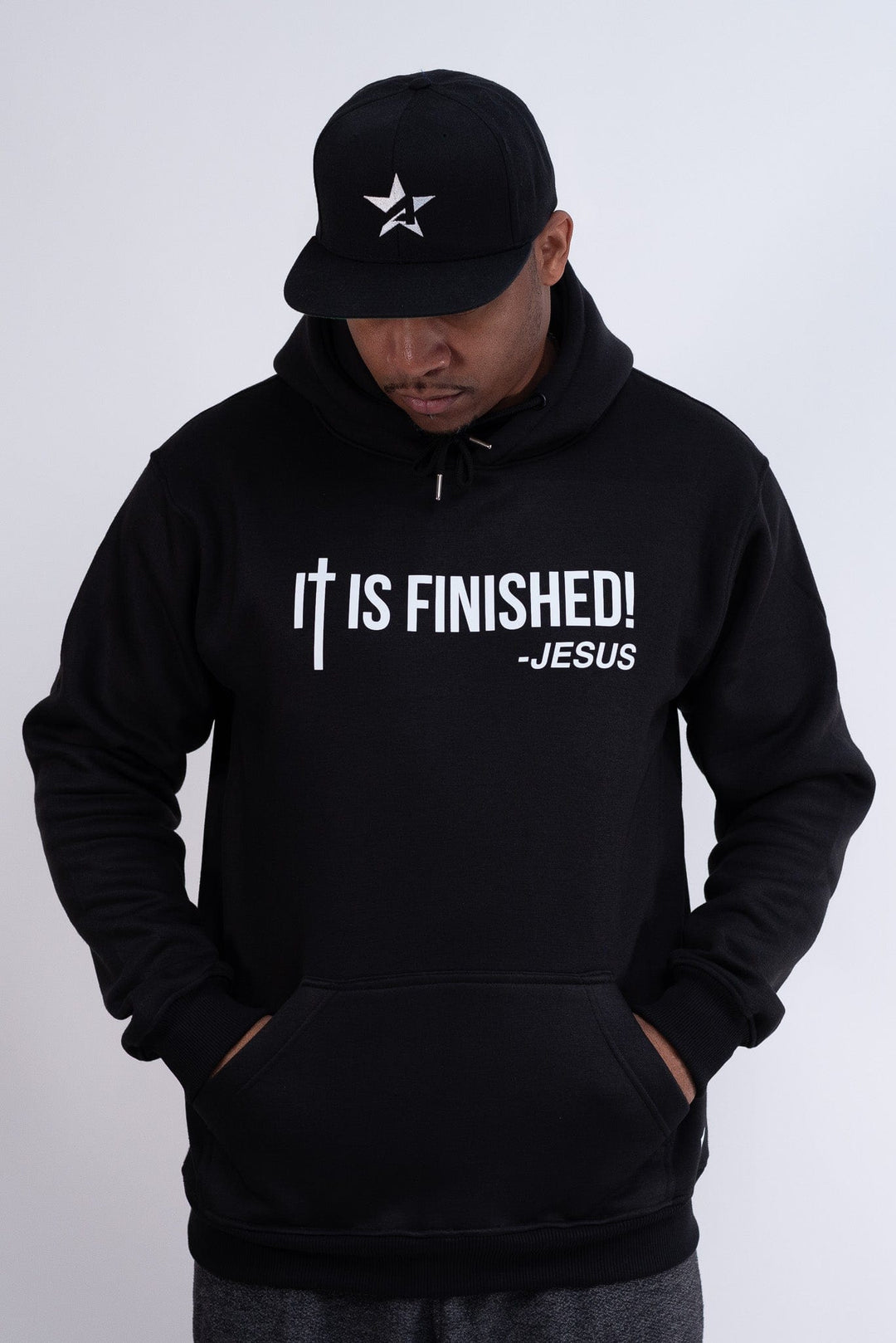 It Is Finished - Cotton Hoodie - Black