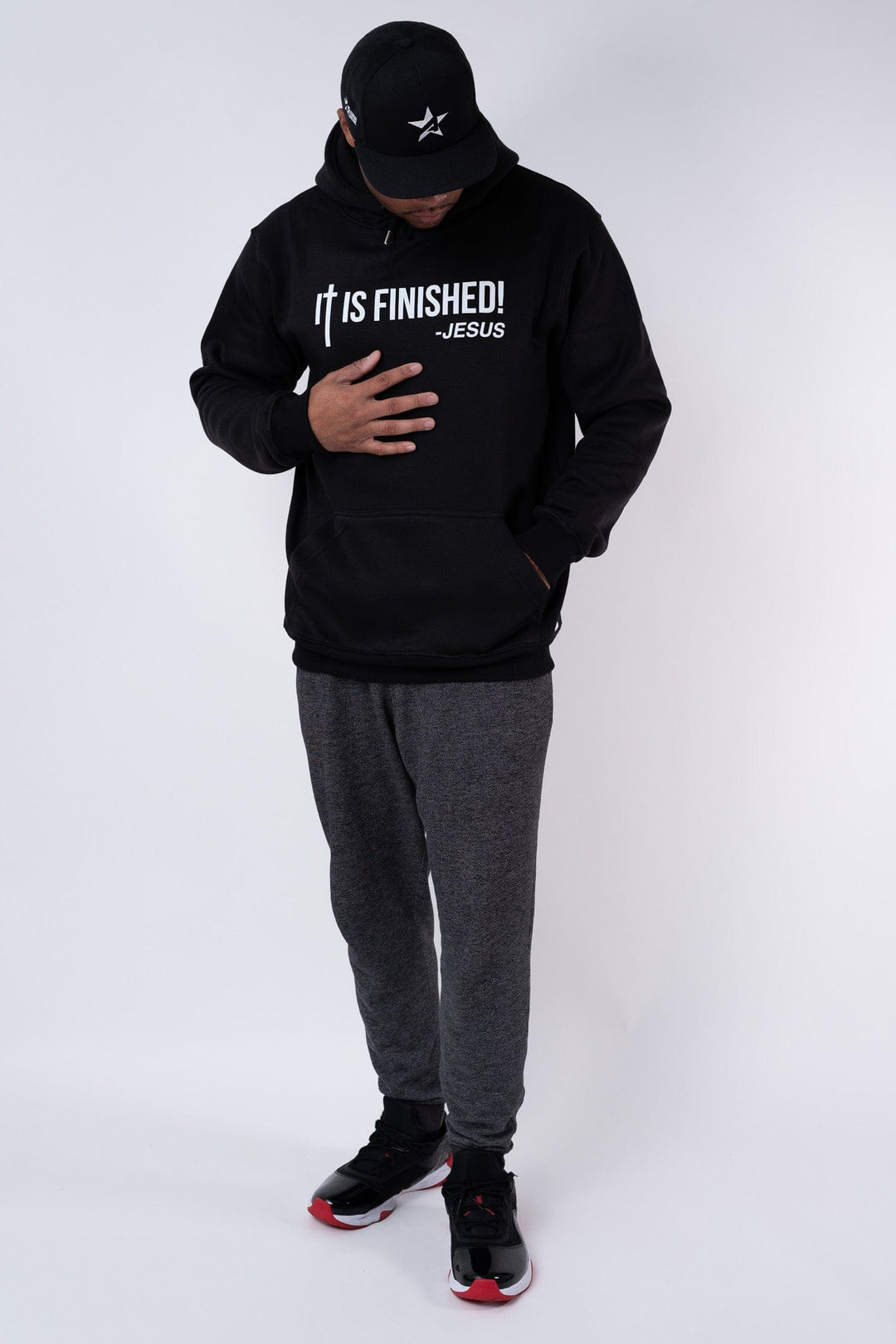 It Is Finished - Cotton Hoodie - Black