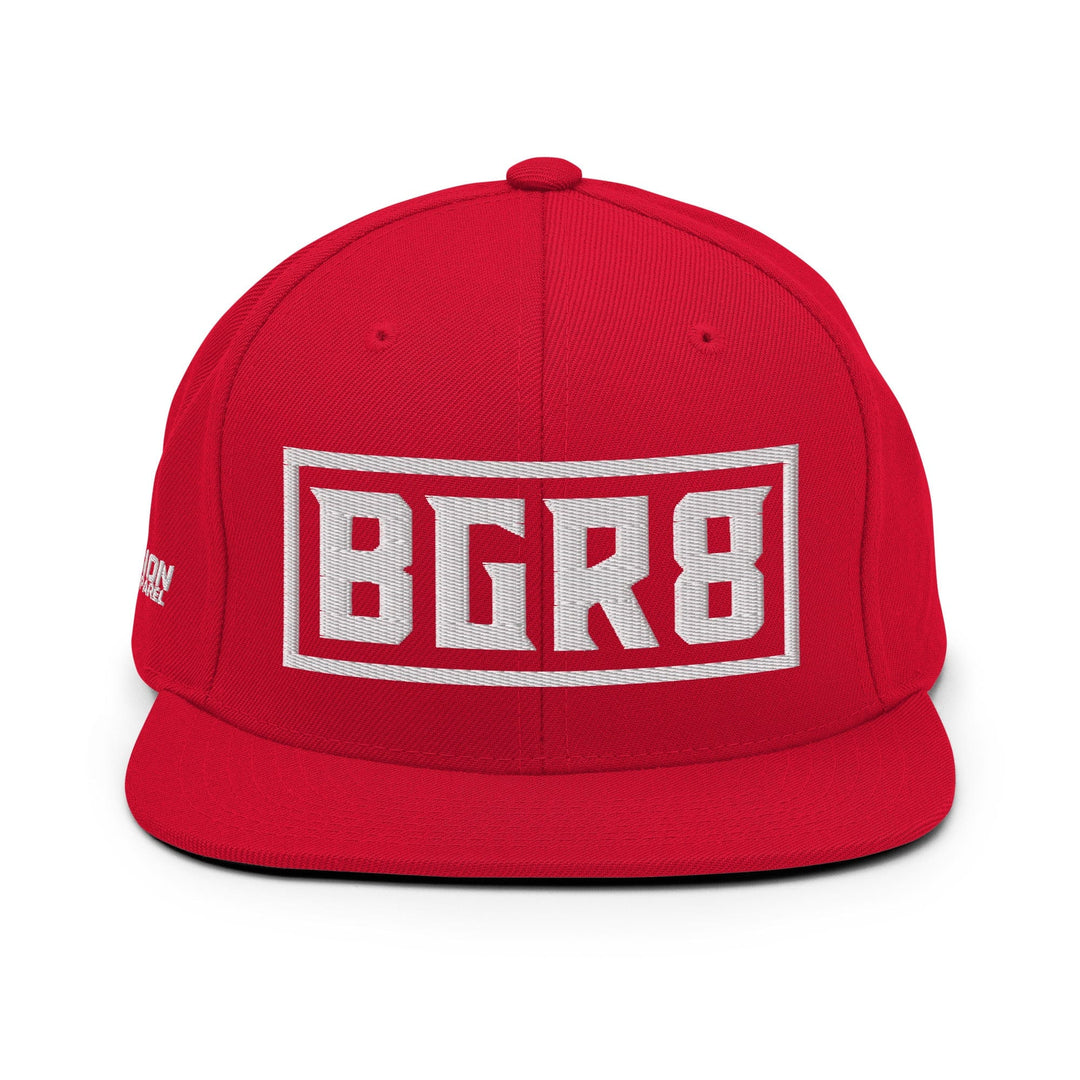 BGR8 Snapback Hat - White Print