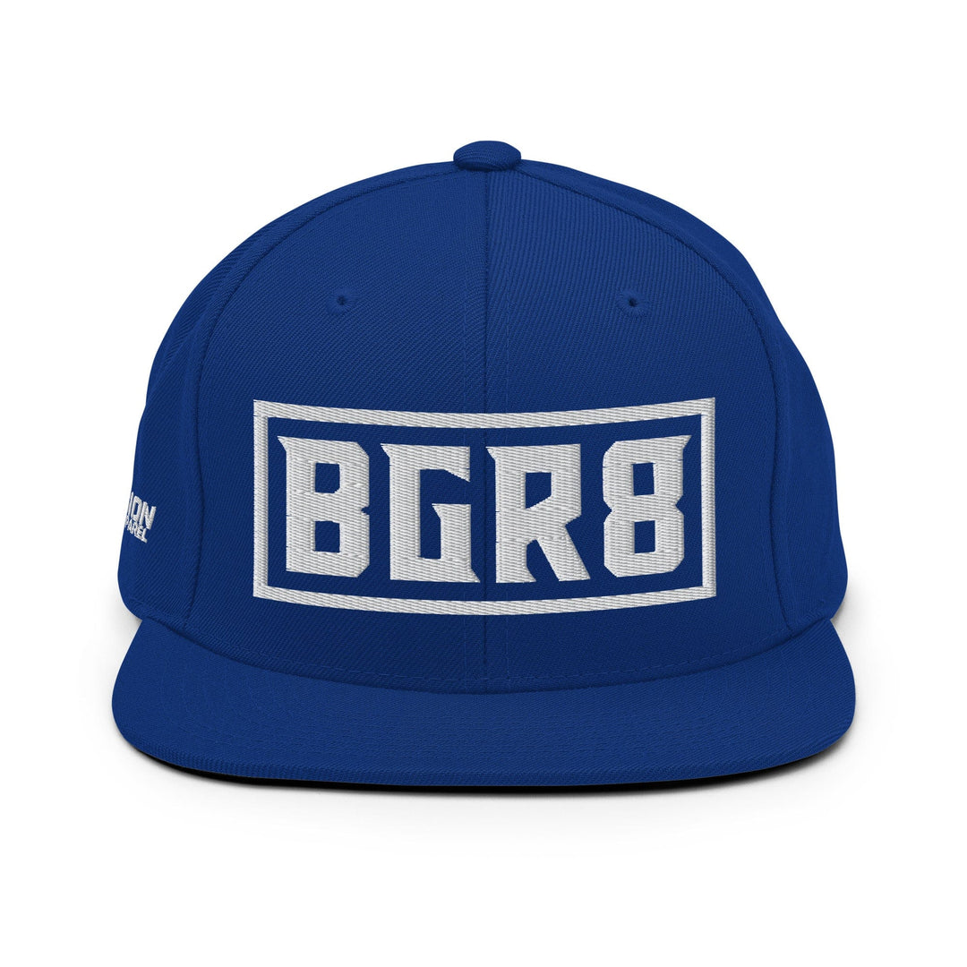 BGR8 Snapback Hat - White Print